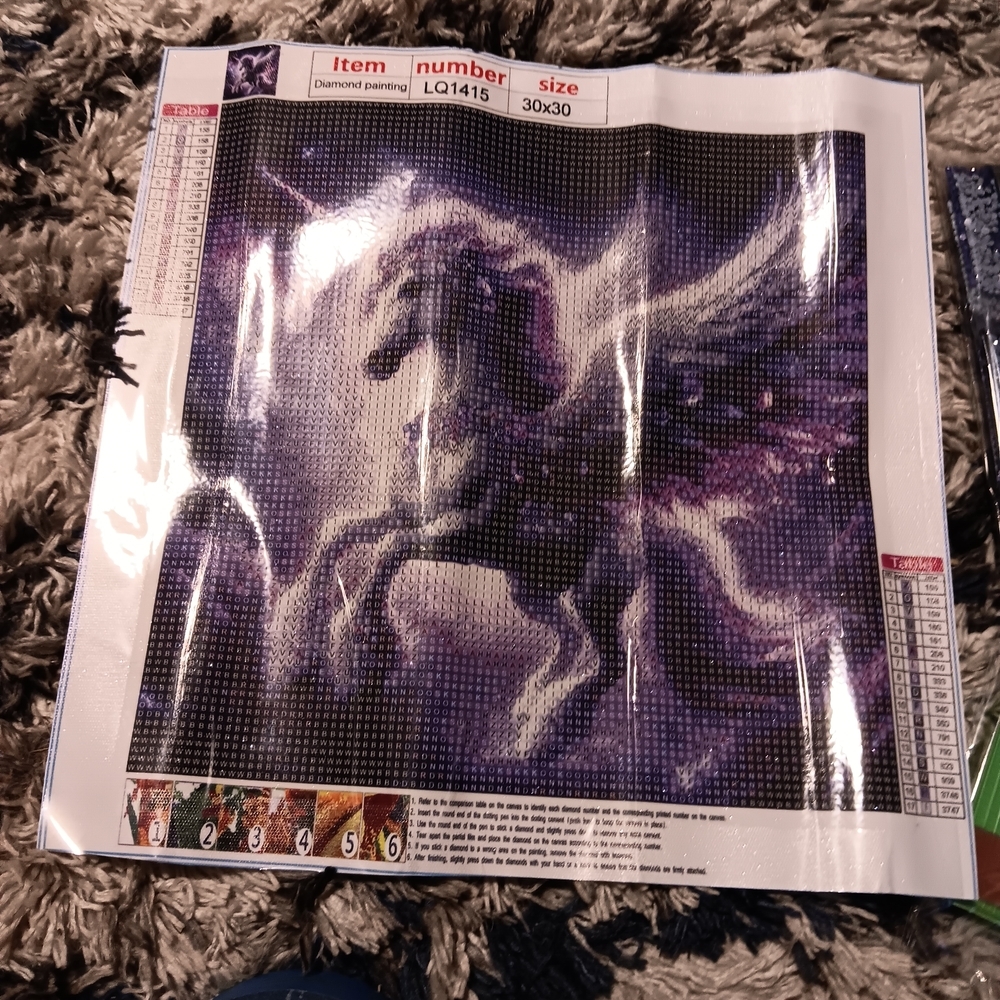 Mystical Purple Unicorn Diamond Art Paint Kit 30x30